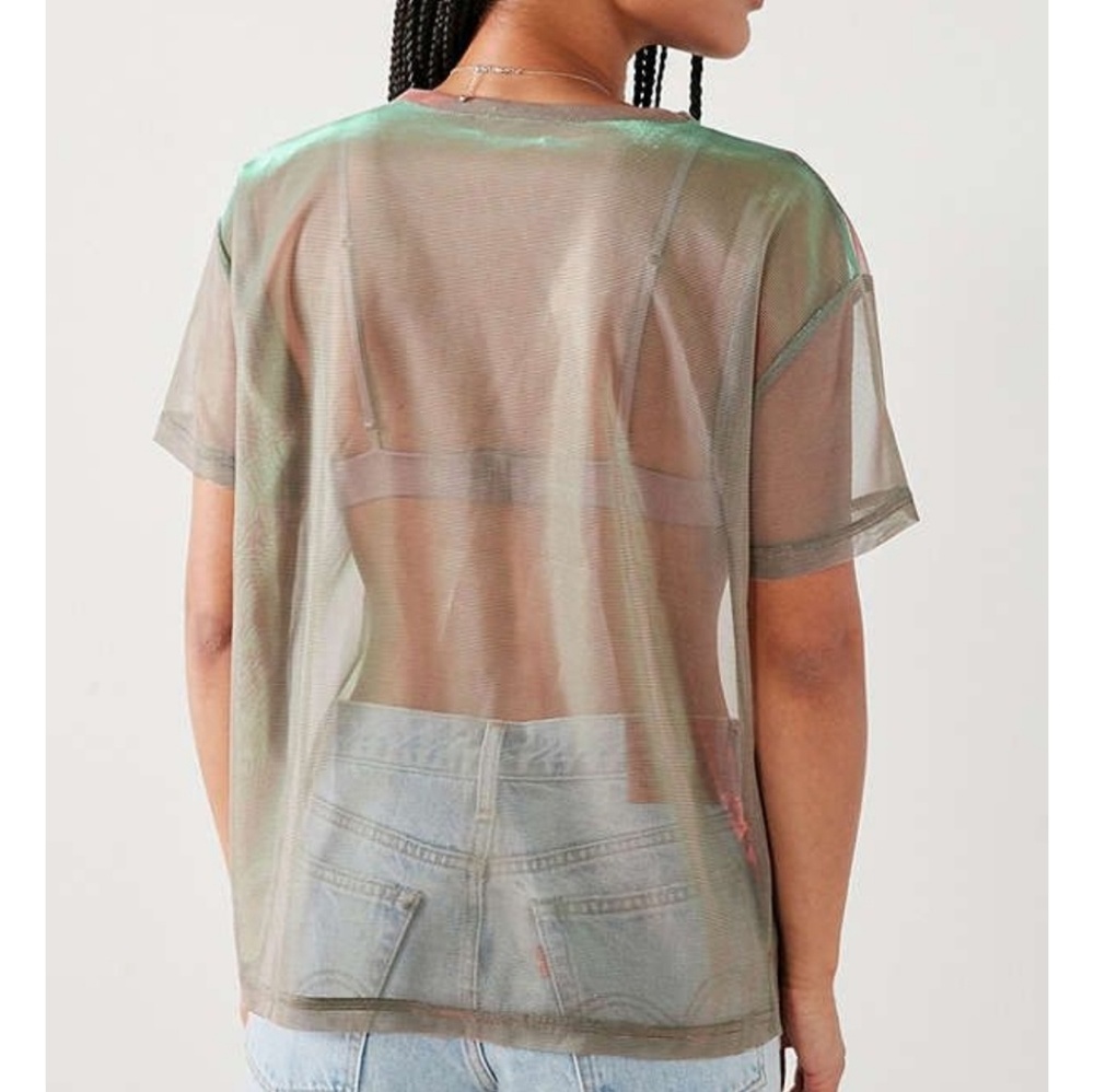 Irredescent mesh t shirt